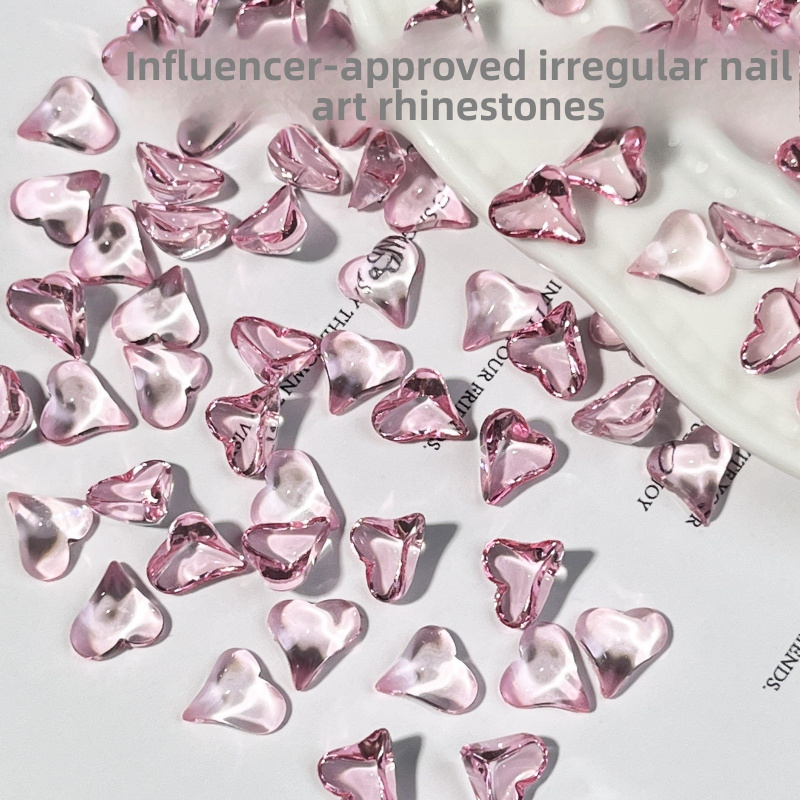 Nail Art Lotso - เพชรตกแต่งเล็บรูปหัวใจ 50 ชิ้น ขนาด 8 มม.