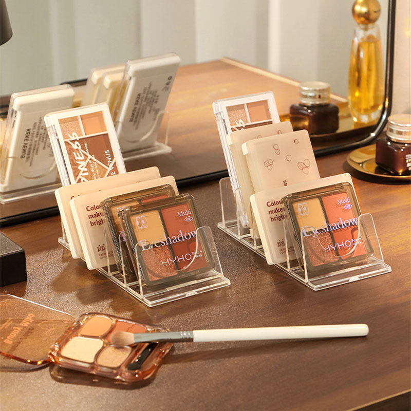 Acrylic Powder Clear - ชั้นวางเก็บอายแชโดว์อะคริลิกใส 6 ช่องแบ่ง พร้อมลิ้นชักสำหรับจัดเก็บอายแชโดว์ บลัชออน และแป้งแต่งหน้า