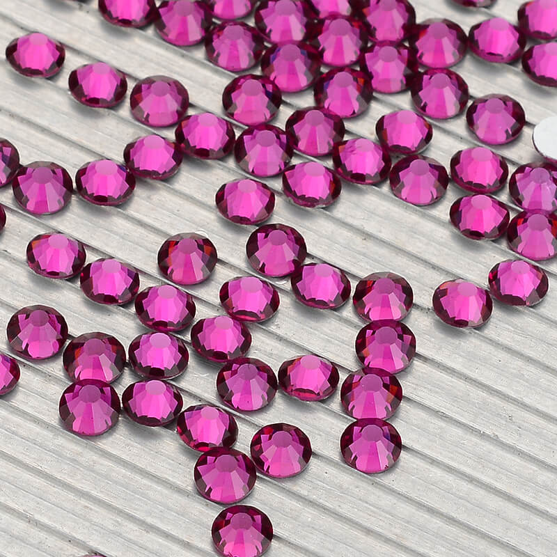 Nail Art Fuchsia - Fuchsia Bright SS3-SS50แก้วคริสตัล Non-Hotfix Rhinestone Flatback