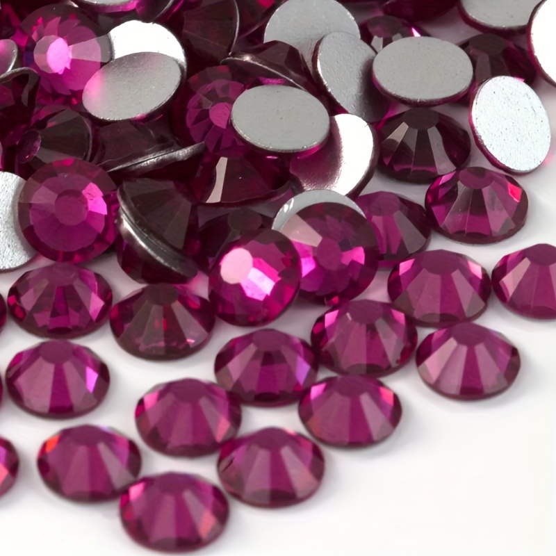 Nail Art Fuchsia - 1440 ชิ้น SS4-SS40 สีม่วงแดง ฟิวเซีย ของตกแต่งเล็บ