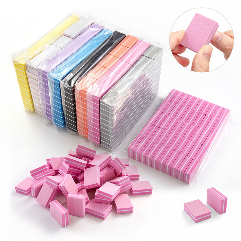 Nail Art Pinterest - 10/50pcs MINI Nails Art บัฟเฟอร์ฟองน้ําแฟ้มสองด้านเล็บบัฟเฟอร์ 100/180