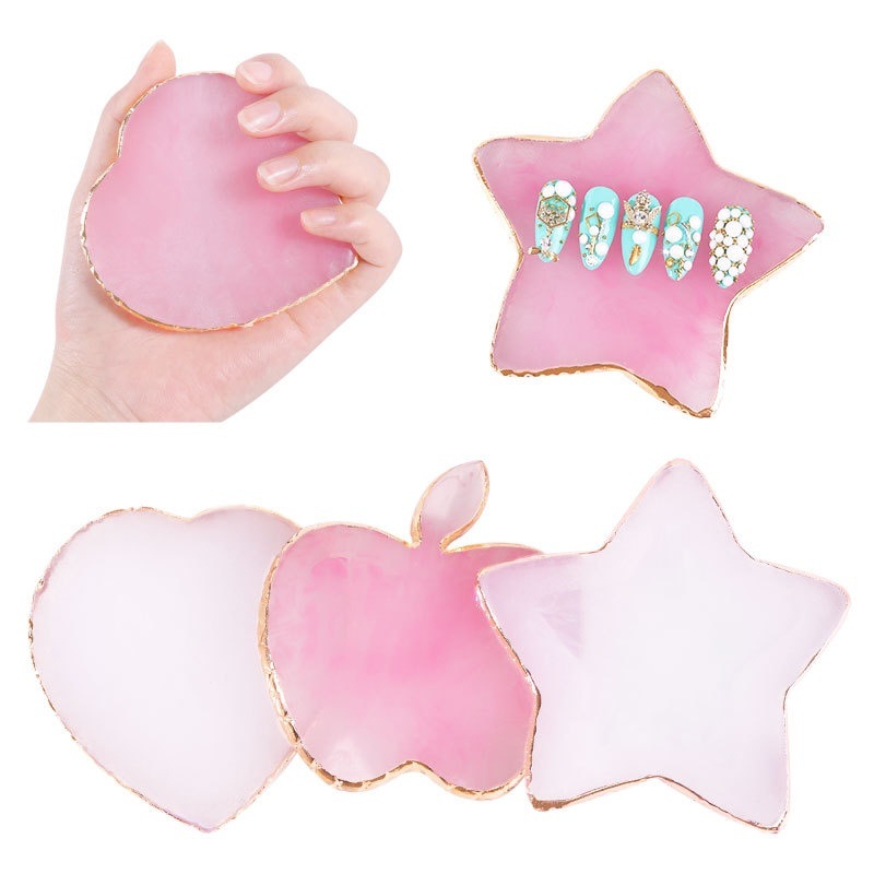 Nail Art Pinterest - พาเลทเรซิ่นลายหินอาเกตสำหรับทำเล็บปลอม ผสมสี วาดลาย วางโชว์เจลขัดเงา อุปกรณ์ทำเล็บ
