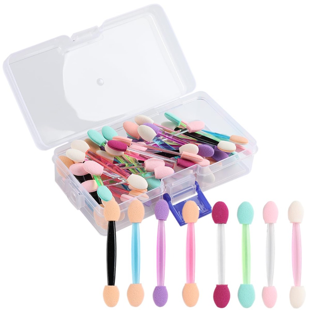 Nail Art Chrome - Fcozpjk แปรงทากาวผงเล็บโครเมียม 50 ชิ้น พร้อมกล่องเก็บ |