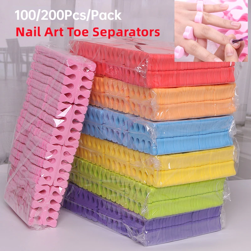 Nail Art Pinterest - 100,200 ชิ้น/แพ็คเล็บ Toe Separators นิ้วมือเท้าฟองน้ํานุ่ม UV