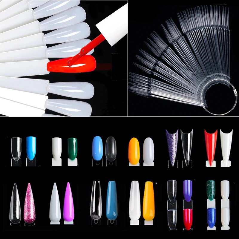 Nail Art Pinterest - จอแสดงผลเล็บ Sticks สีธรรมชาติที่ชัดเจนเล็บ Swatch แผนภูมิแหวนเคล็ดลับเล็บปลอมเจล Polish