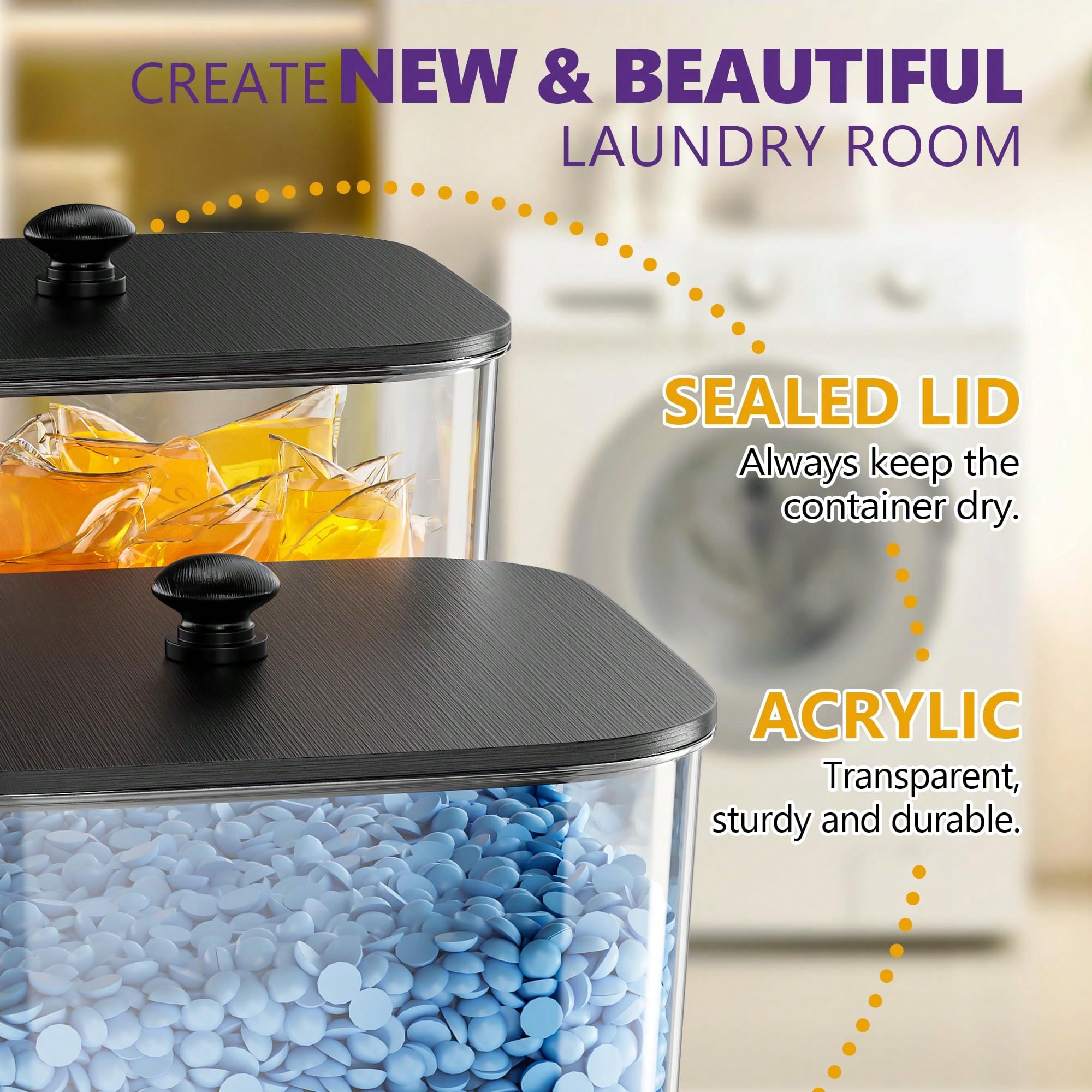 กล่องเก็บแคปซูลซักผ้าสไตล์โมเด - Acrylic Powder Clear บทวิจารณ์และราคา