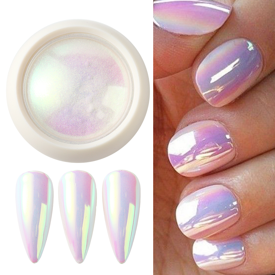 ผงโครมยูนิคอร์นสำหรับตกแต่งเล็ - Nail Art Chrome บทวิจารณ์และราคา