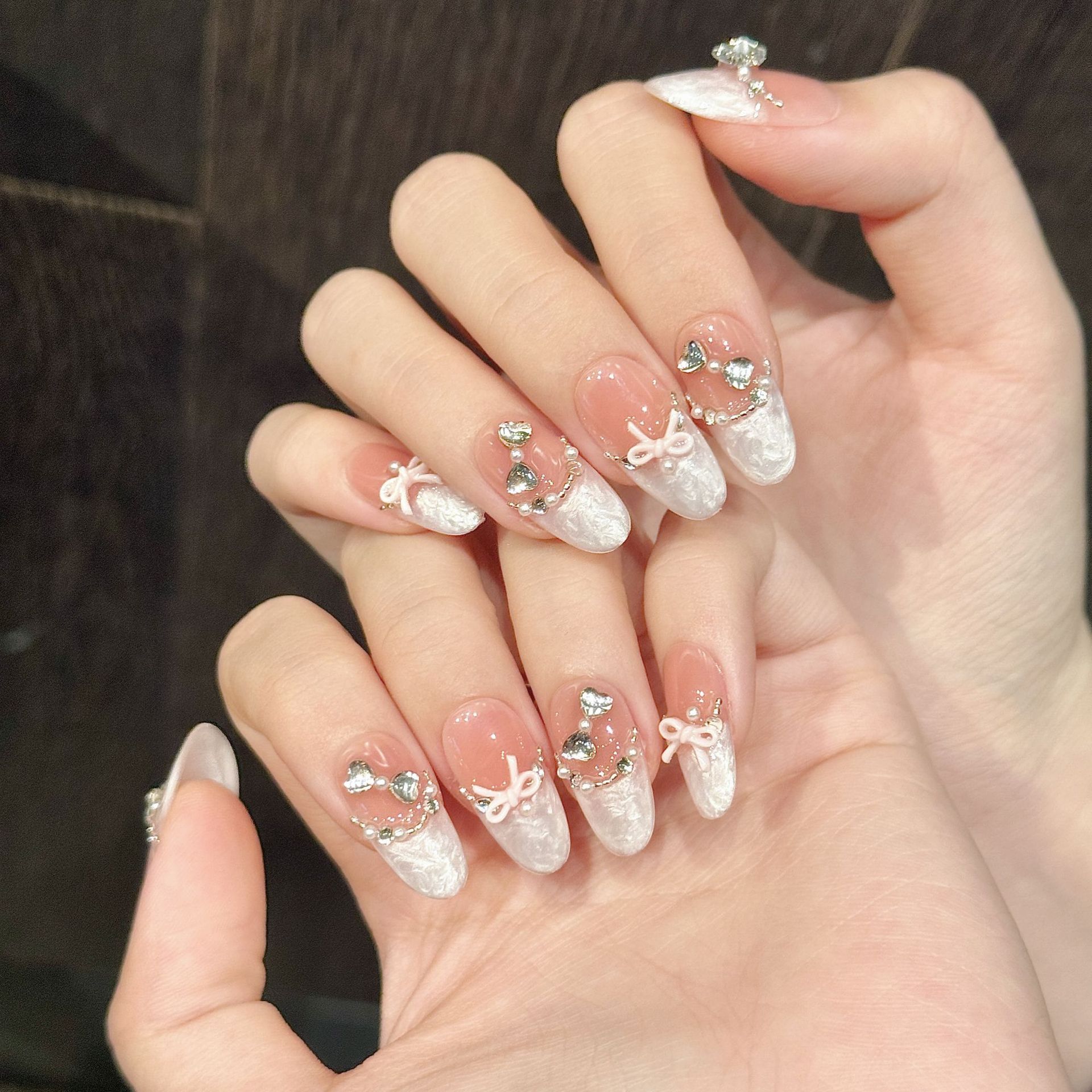 10pcs Handmade กดบนเล็บภาษาฝรั - Nail Art Pink Cat Eye บทวิจารณ์และราคา