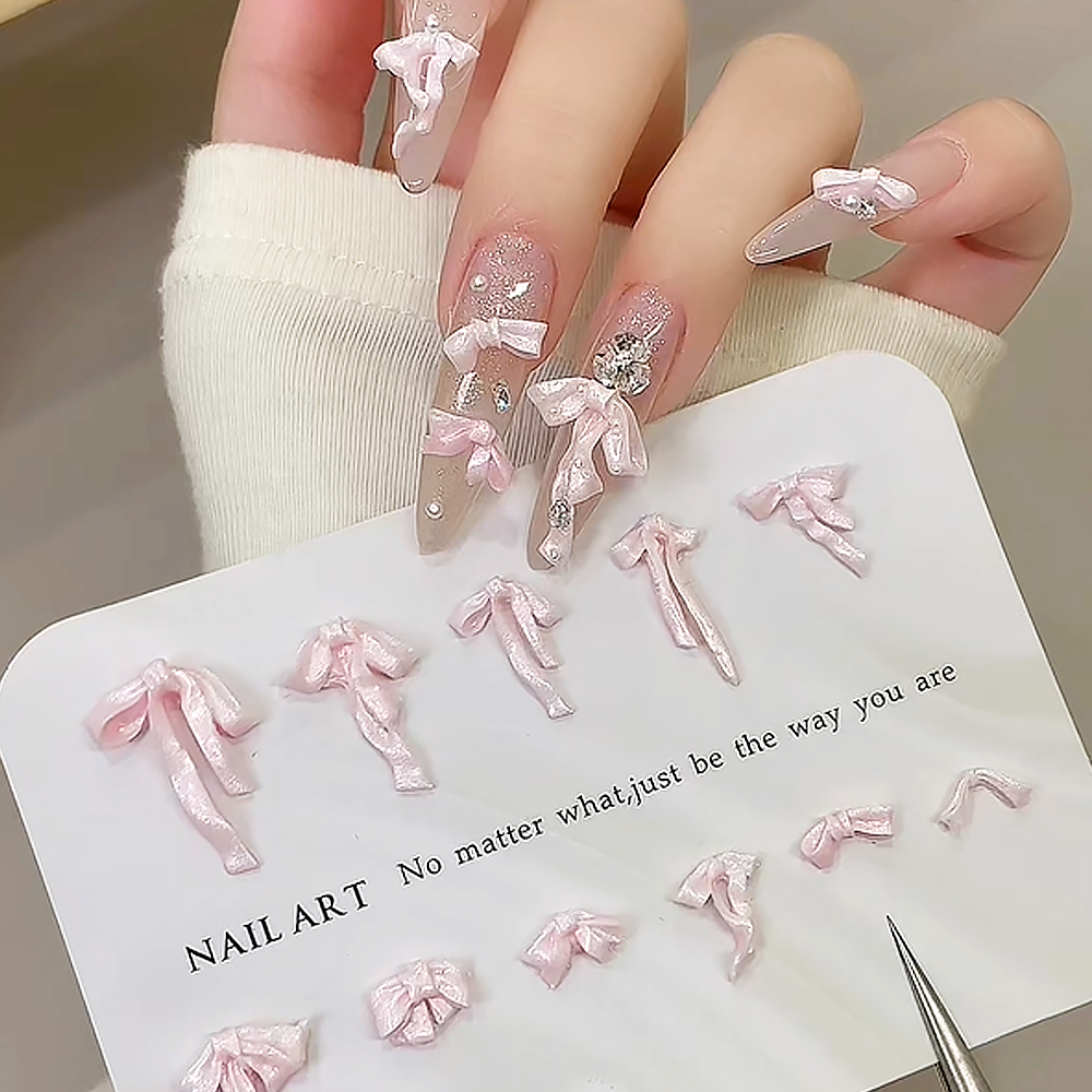 ชาร์มตกแต่งเล็บรูปโบว์ 3 มิติ  - Nail Art Pink Soft บทวิจารณ์และราคา