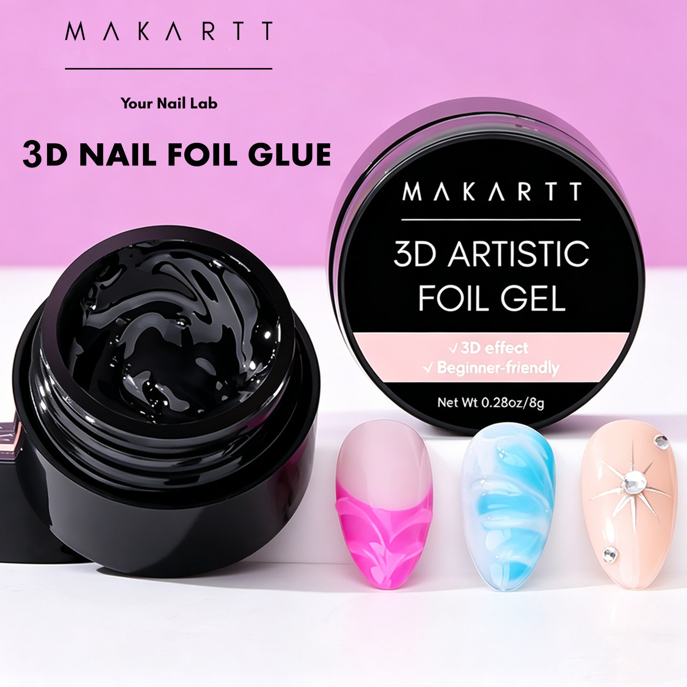 มาการ์ท 3D เจลทาเล็บ 8 มล. กาว - Nail Art Chrome บทวิจารณ์และราคา