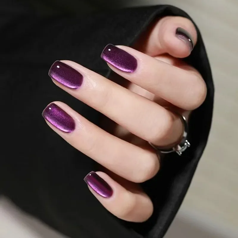 24ชิ้นที่เล็บมือเล็บปลอมตาแมวก - Nail Art Pink Cat Eye บทวิจารณ์และราคา