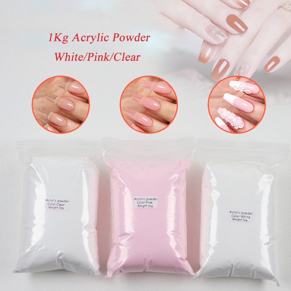 ผงอะคริลิค1กก. สำหรับเล็บผงสีข - Acrylic Powder Clear บทวิจารณ์และราคา