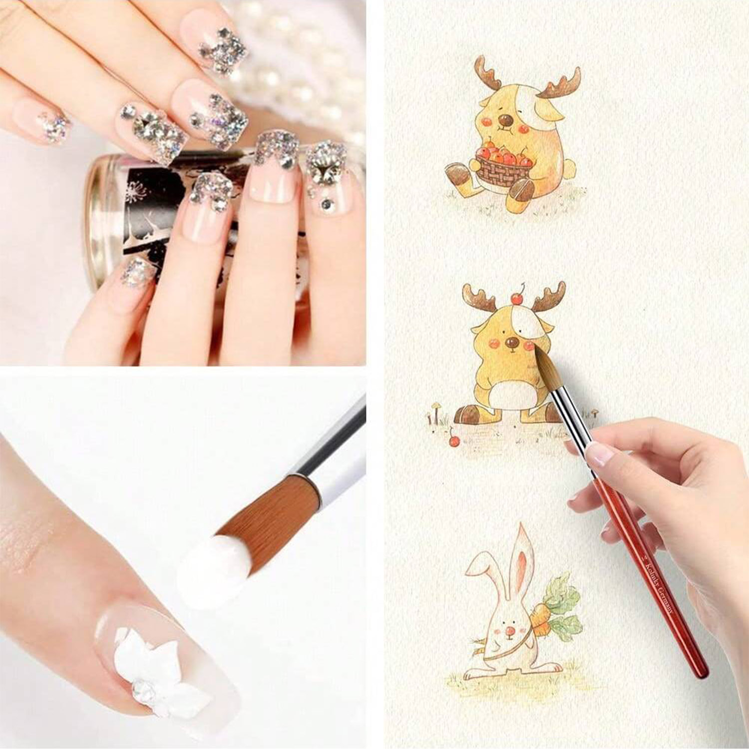 3PCS Kolinsky Mahogany Stem แป - Nail Art Mahogany บทวิจารณ์และราคา