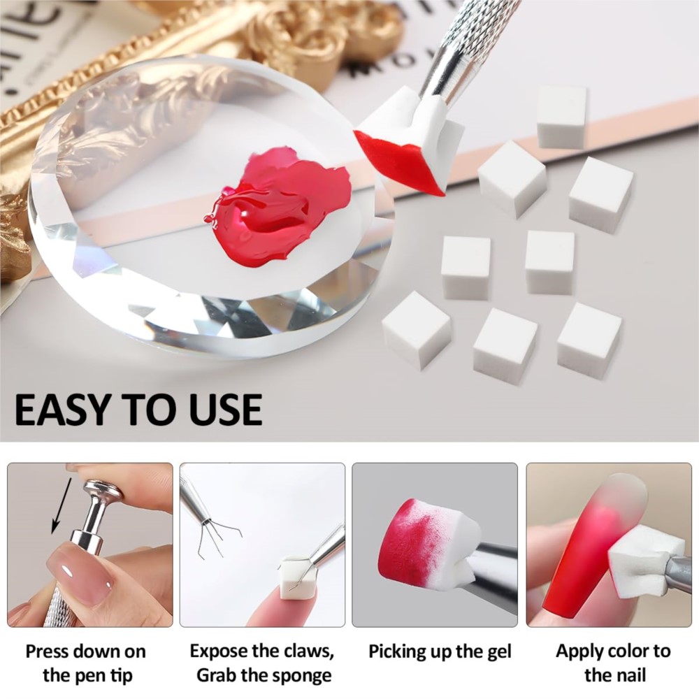 ฟองน้ำทำเล็บสีขาวขนาดเล็ก 50/1 - Nail Art Chrome บทวิจารณ์และราคา