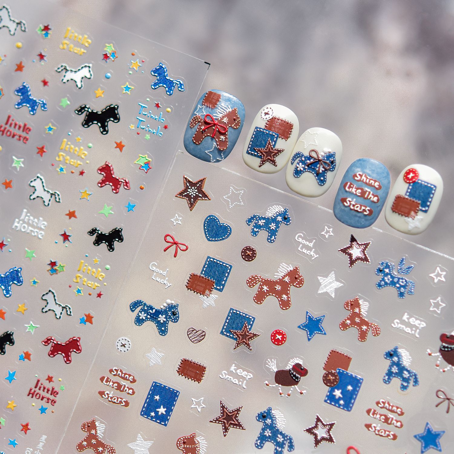 สติกเกอร์ตกแต่งเล็บลายยีนส์ย้อ - Nail Art Denim บทวิจารณ์และราคา