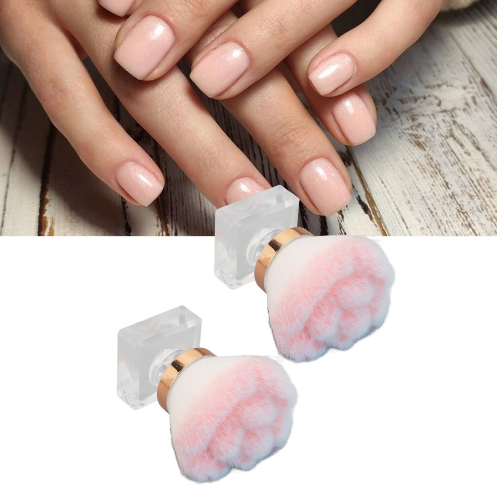 แปรงปัดฝุ่นเล็บขนนุ่มสีชมพู 2  - Nail Art Pink Soft บทวิจารณ์และราคา