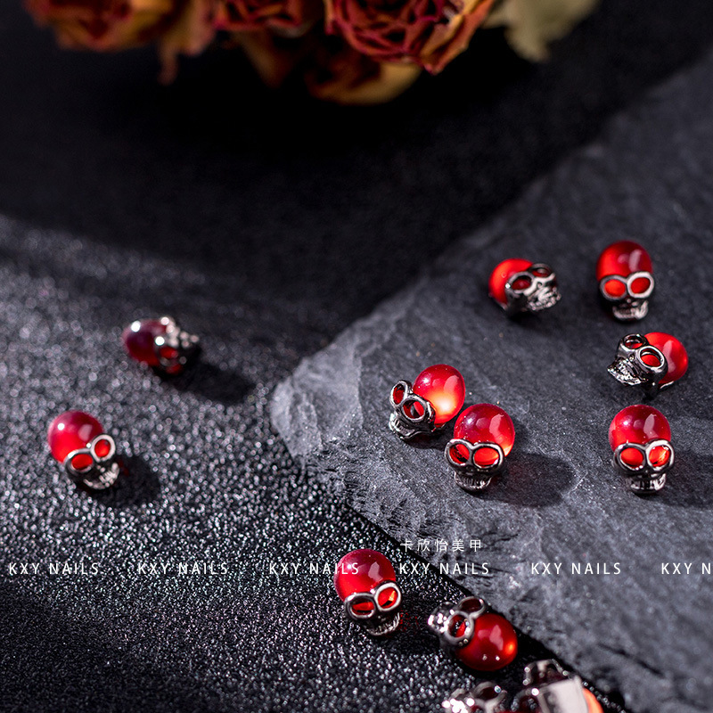 10PCS Red Skull เล็บ Charms อุ - Nail Art Lotso บทวิจารณ์และราคา