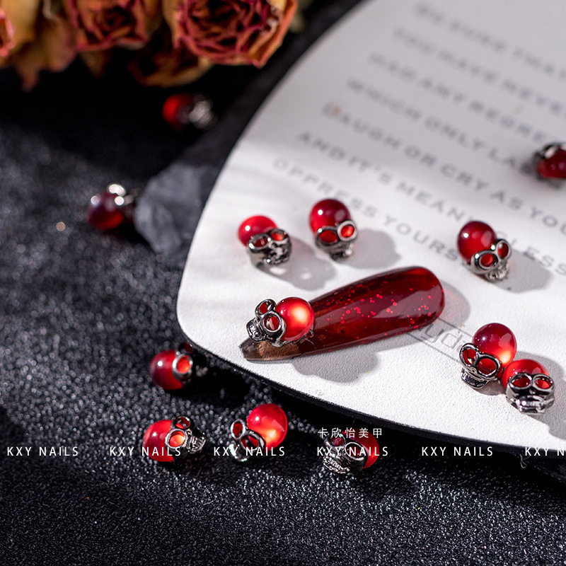 10PCS Red Skull เล็บ Charms อุ - Nail Art Lotso บทวิจารณ์และราคา