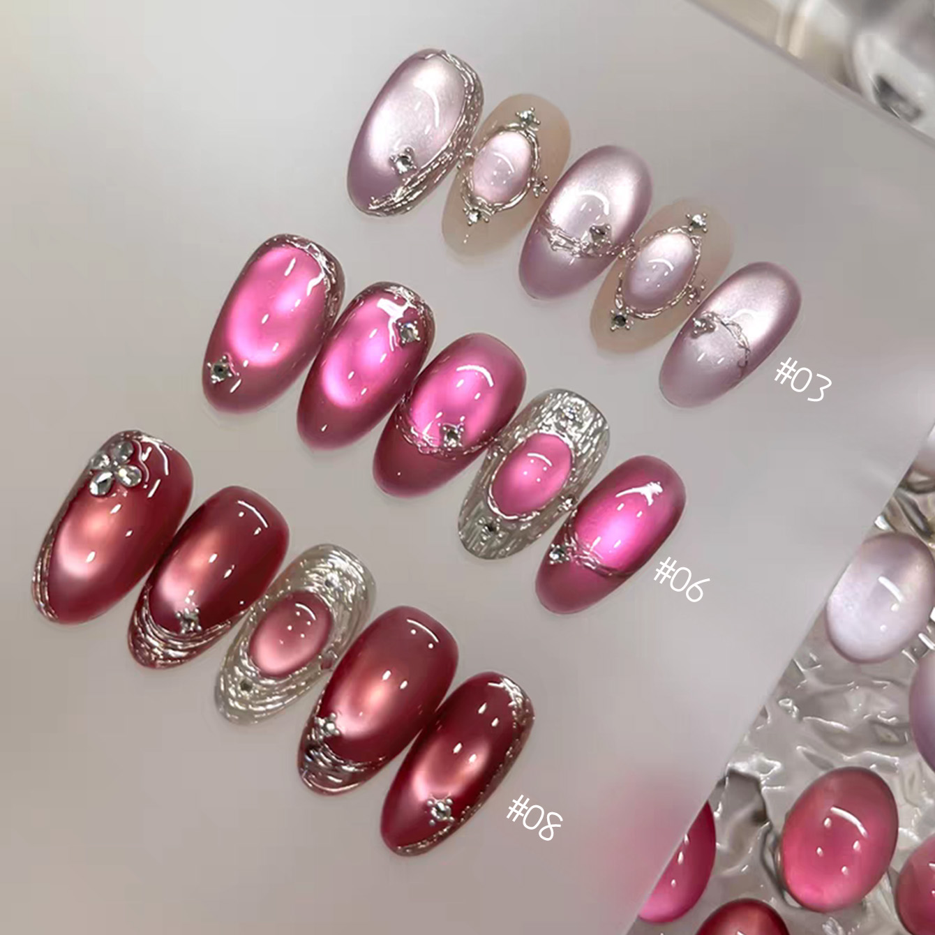 1 ชิ้น TC 2026 ซัมเมอร์ ยอดนิย - Nail Art Pink Cat Eye บทวิจารณ์และราคา