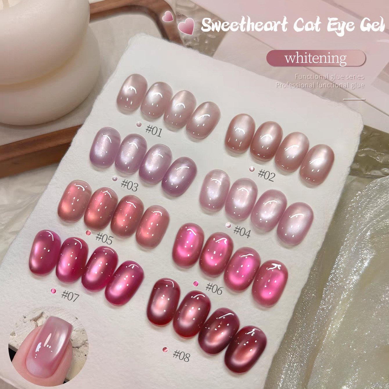 1 ชิ้น TC 2026 ซัมเมอร์ ยอดนิย - Nail Art Pink Cat Eye บทวิจารณ์และราคา